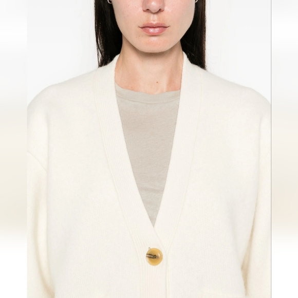 Axel Arigato Memory Relaxed Cardigan Ivory Lambs Wool Oversized Boxy Medium - Picture 5 of 16